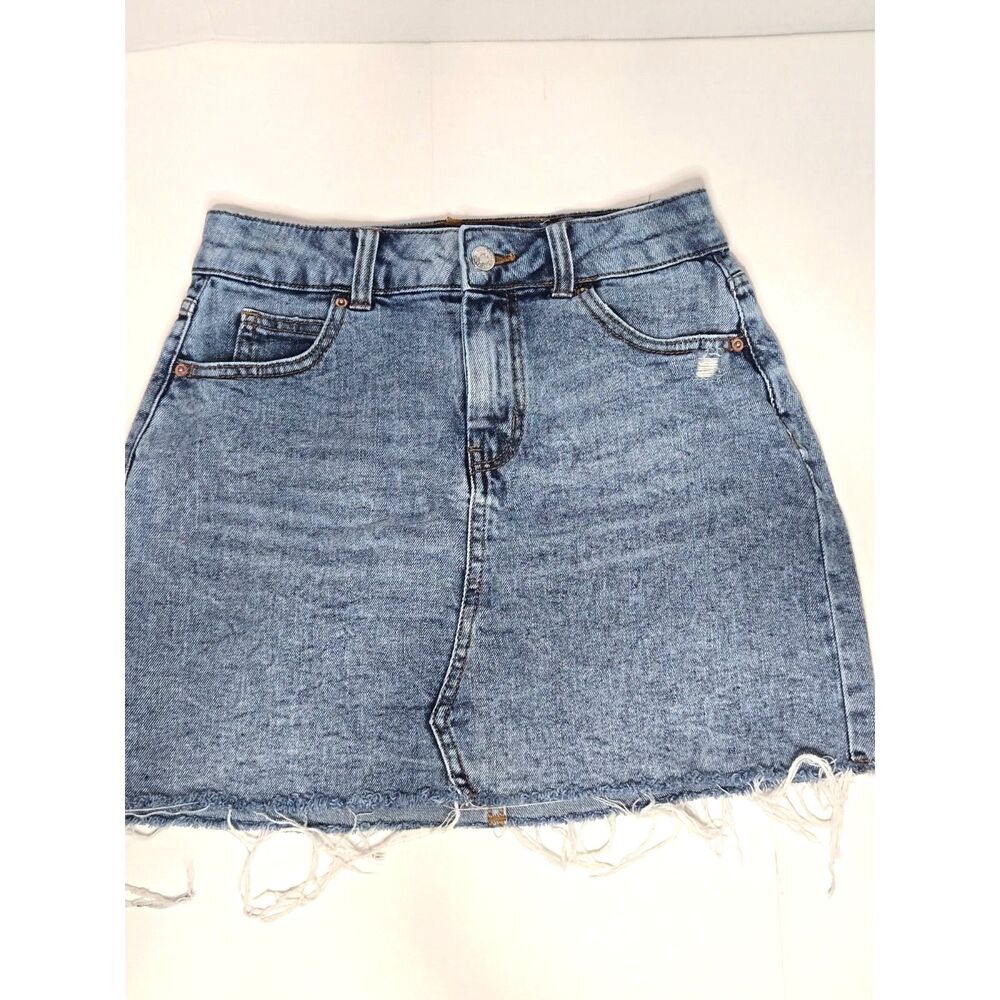 Wild Fable Denim Mini Skirt | Women's Size 4 | Blue Distressed Raw Hem